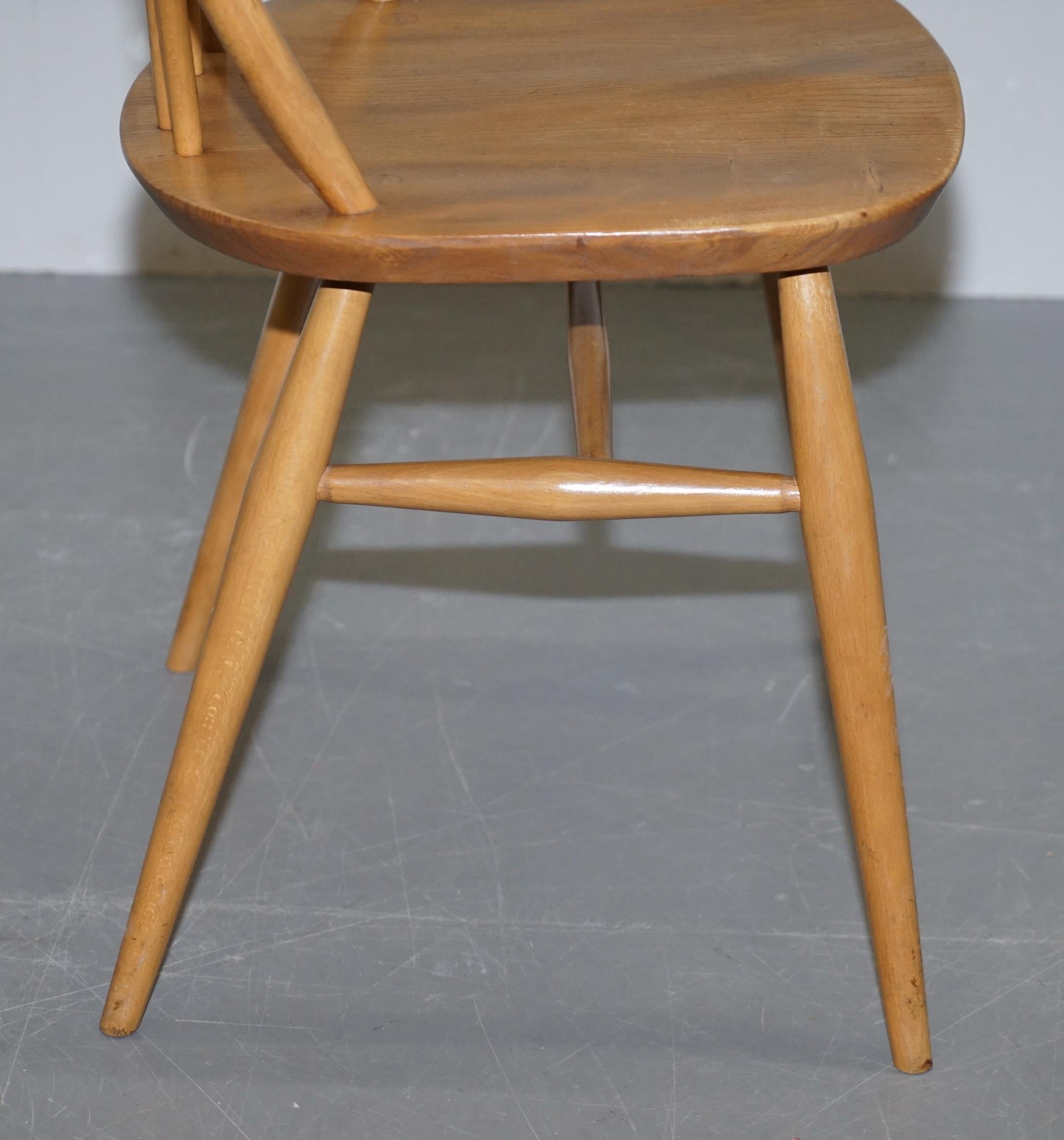 Stunning Small G Plan Ercol Blond Elm Wood Side Chair Dressing Table Stool 2