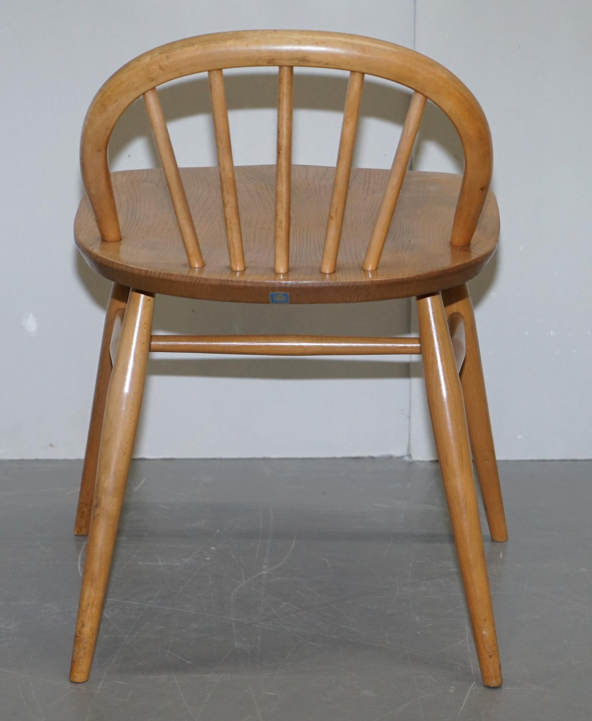 Stunning Small G Plan Ercol Blond Elm Wood Side Chair Dressing Table Stool 3