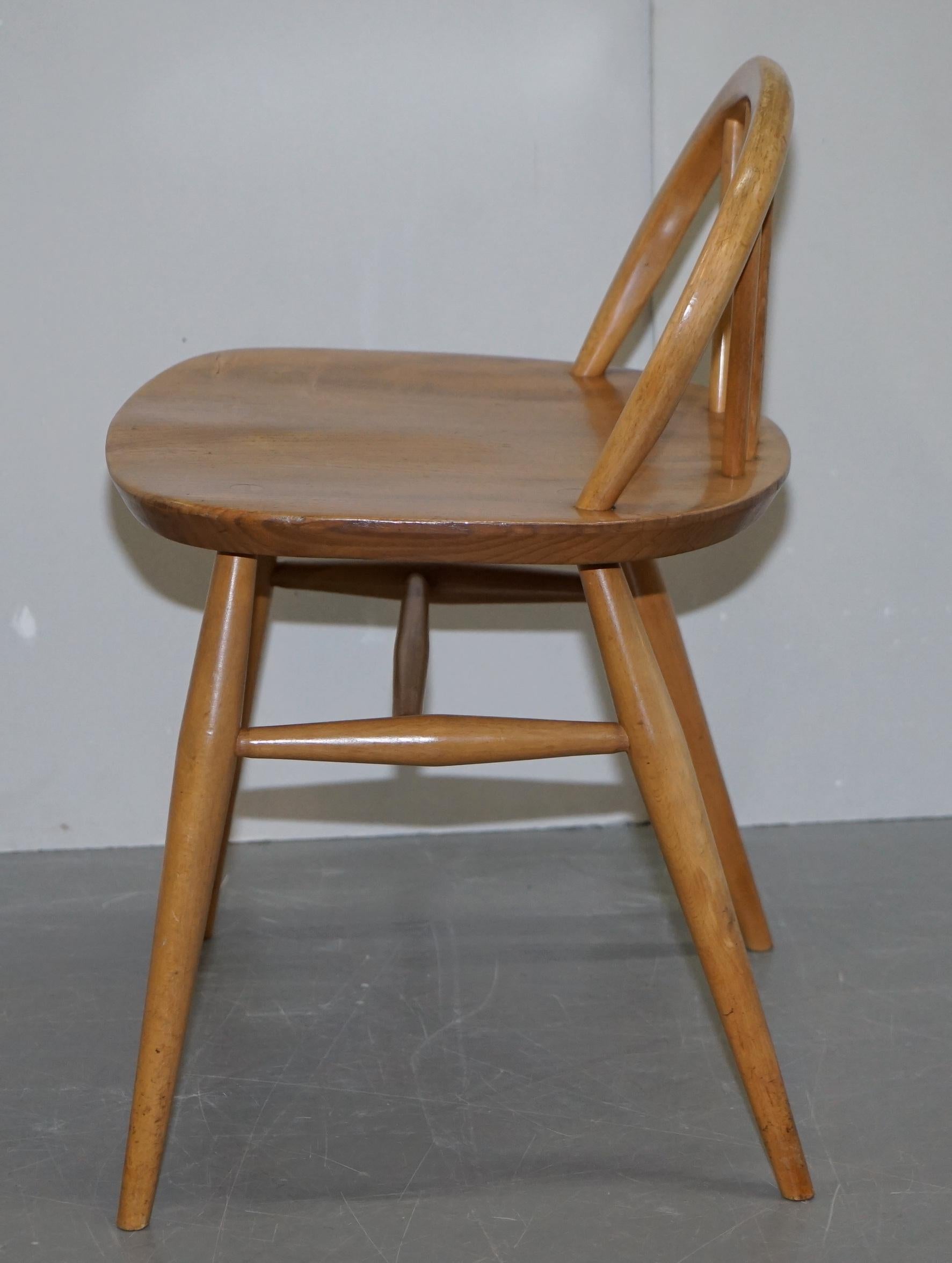 Stunning Small G Plan Ercol Blond Elm Wood Side Chair Dressing Table Stool 5