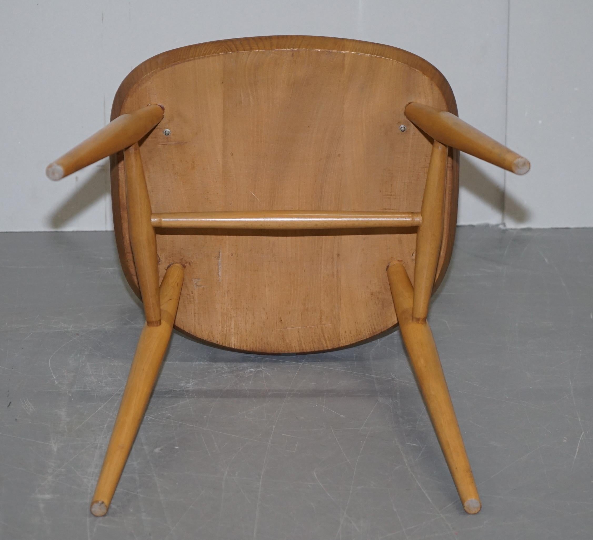 Stunning Small G Plan Ercol Blond Elm Wood Side Chair Dressing Table Stool 6