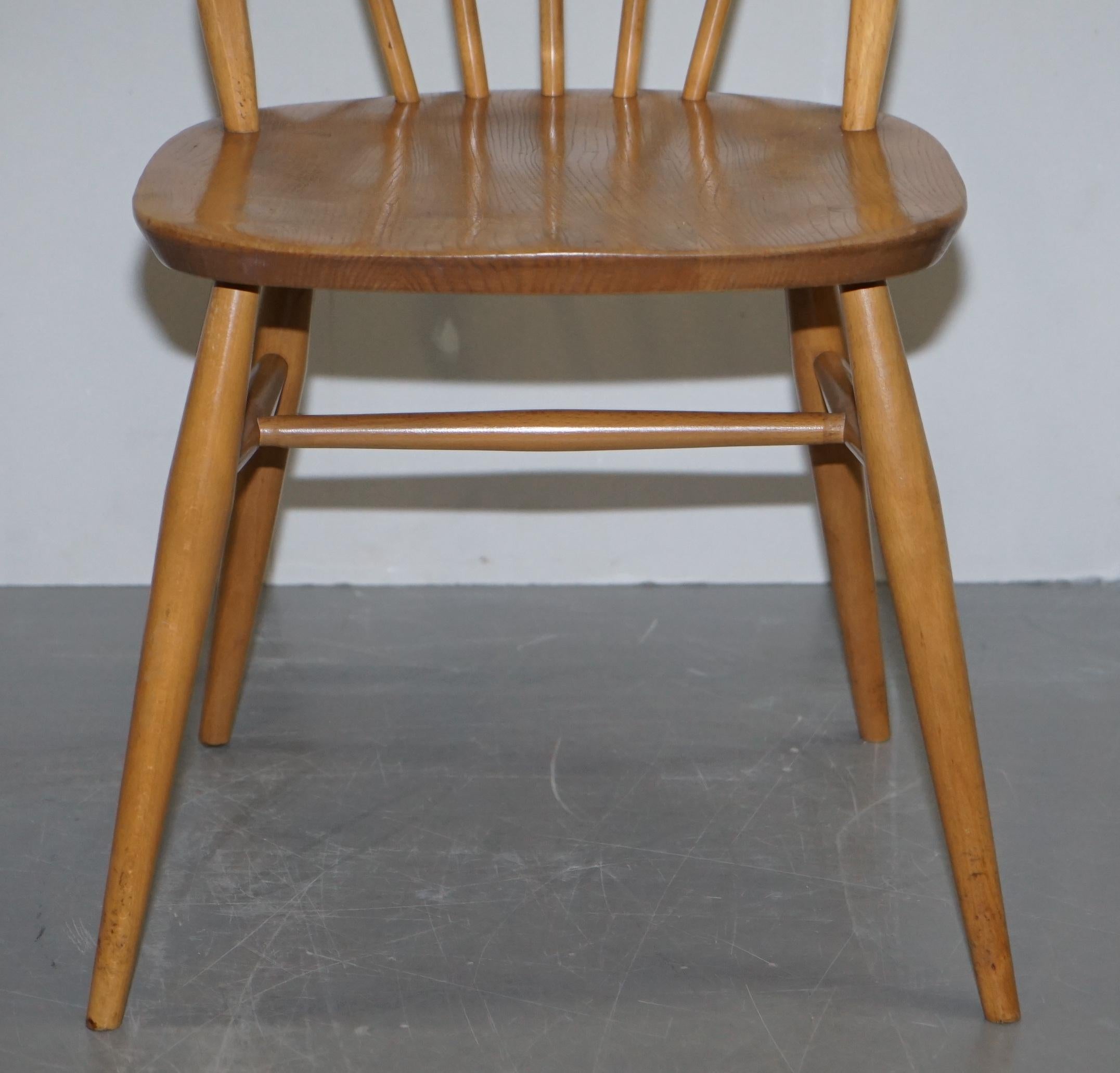 20th Century Stunning Small G Plan Ercol Blond Elm Wood Side Chair Dressing Table Stool