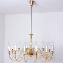 Stunning Soft Amber Murano Glass Chandelier 14 arms, Italy 1960