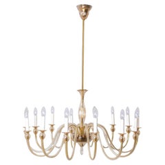 Stunning Soft Amber Murano Glass Chandelier 14 arms, Italy 1960