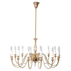 Stunning Soft Amber Murano Glass Chandelier 14 arms, Italy 1960