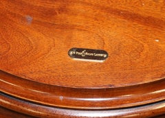 Stunning Solid Mahogany Ralph Lauren Polo Drum Side Lamp Wine Table Cupboard