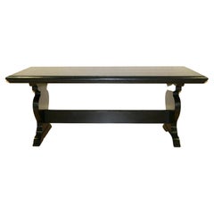 Vintage Stunning & Solid Ralph Lauren Ebonised Ash Refectory Black Dining Table