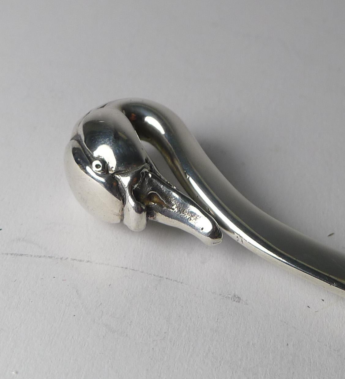 Modern Stunning Solid Silver Swan Letter Opener by Sarah Jones For Sale