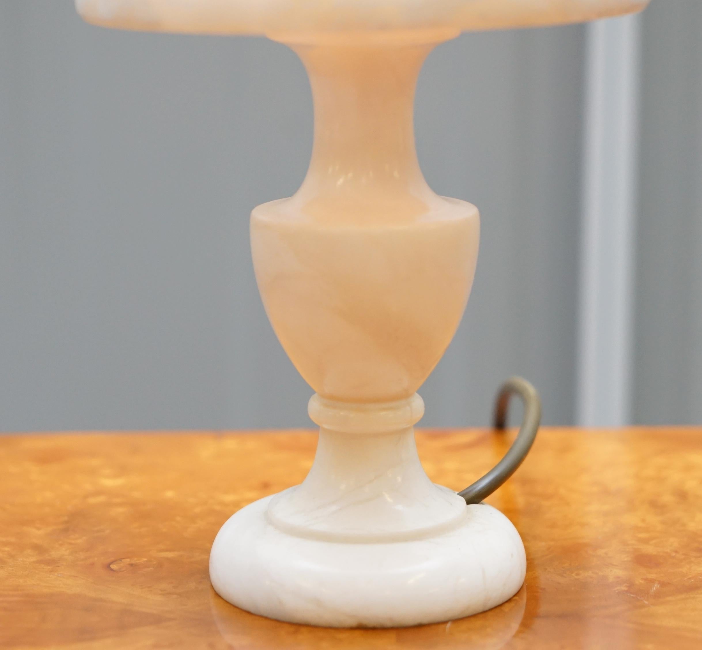 Edwardian Stunning Solid Veined Marble Lamp Including Marble Shade, circa 1900 English