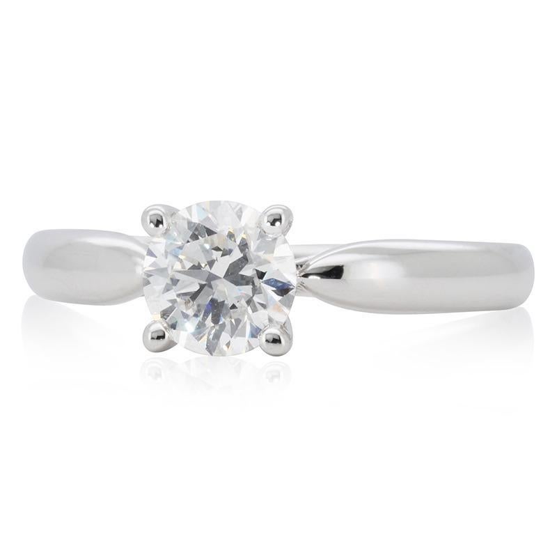 Stunning Solitaire 18K White Gold Ring with 0.57 ct Natural Diamonds- GIA Cert For Sale 1