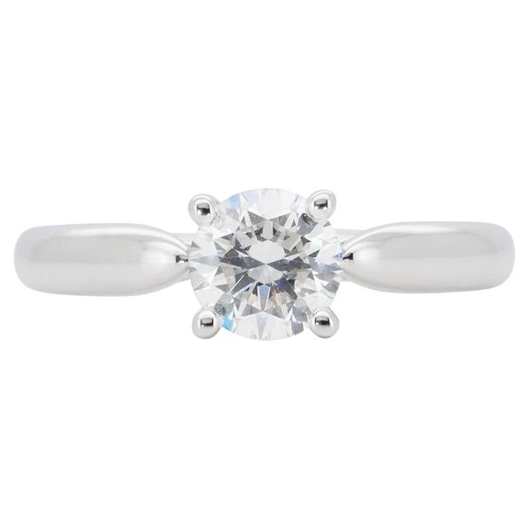 Superbe bague solitaire en or blanc 18 carats avec diamants naturels de 0,57 carat certifis GIA