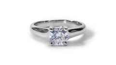Stunning Solitaire Platinum Ring with 0.80 total carat of Natural Diamond