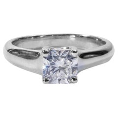 Stunning Solitaire Platinum Ring with 0.80 total carat of Natural Diamond