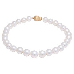 Atemberaubende Südsee Perle degradé Halskette 18 kt. Goldschloss aus Gold mit Diamanten 13-16 mm