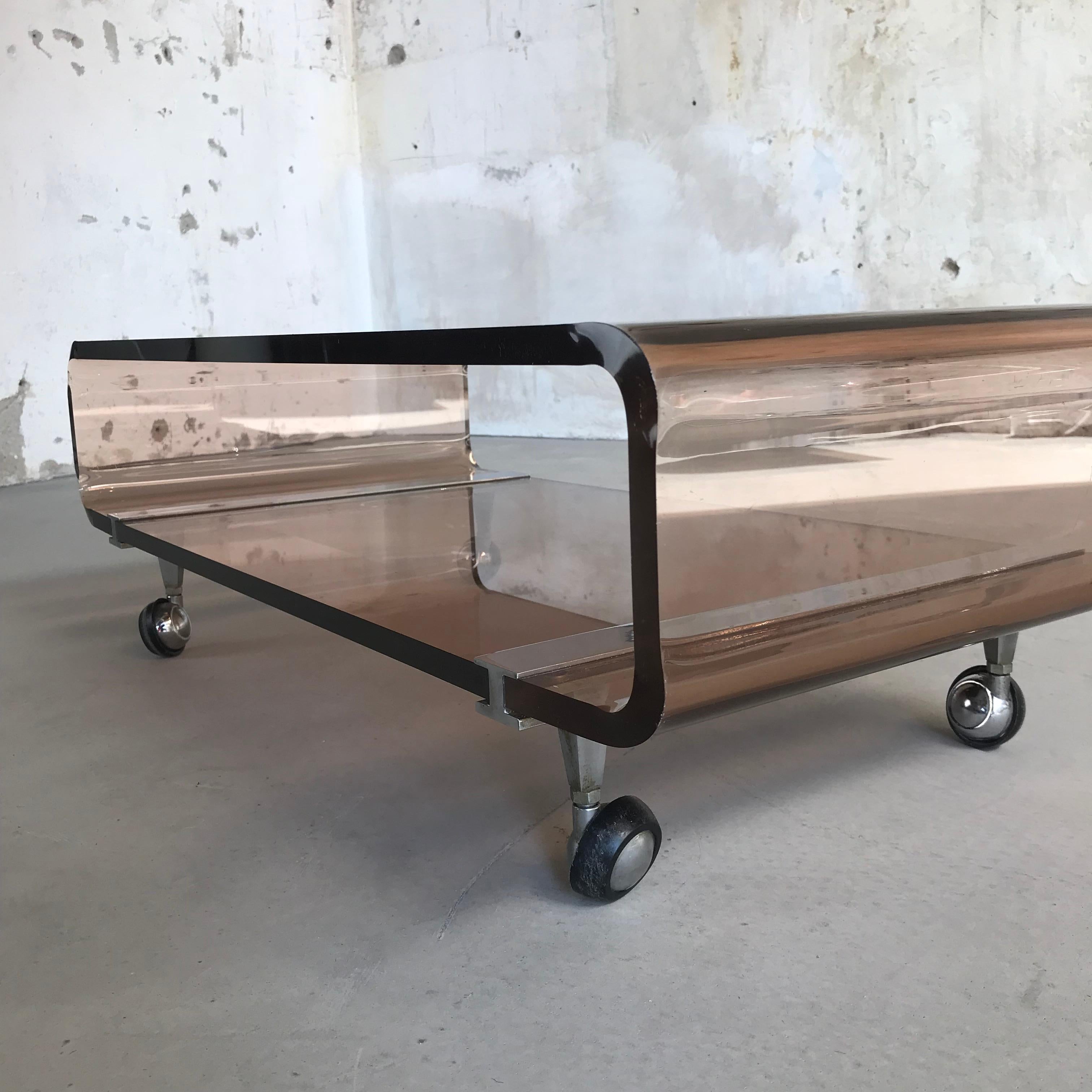 Atemberaubender Couchtisch aus dem Space Age von Michel Dumas für Roche Bobois, Frankreich, 1972 (Chrom)