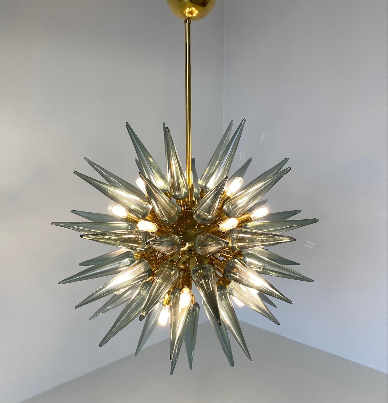 Italian Stunning Sputnik Murano Glass Chandelier For Sale