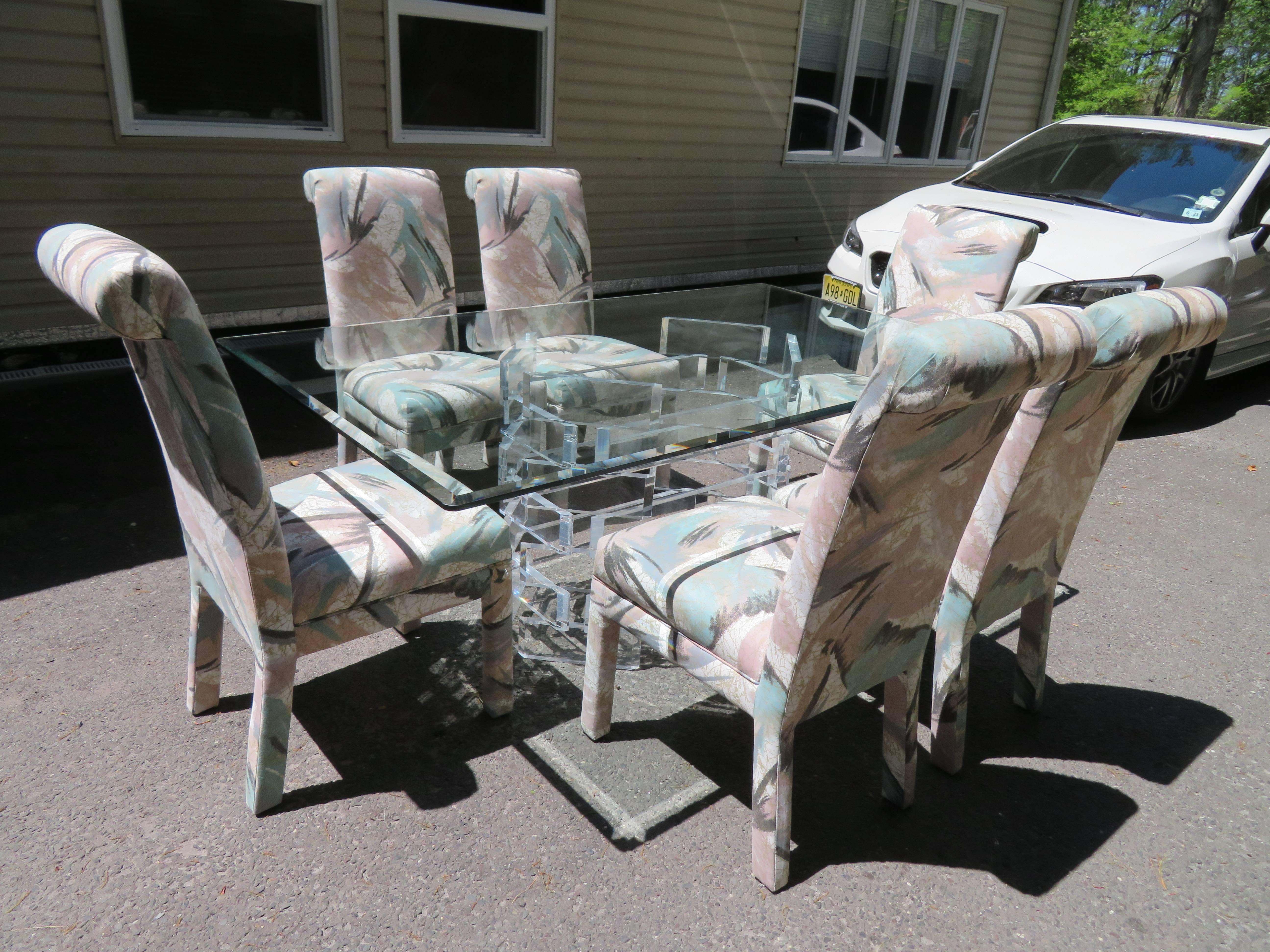 Stunning Stacked Lucite Dining Table Desk Vintage Hollywood Regency For Sale 7