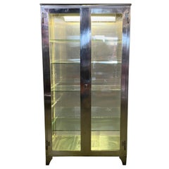 Used Stunning Stainless Steel and Glass Display Cabinet, Vitrine, DR.s/ mEDical
