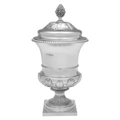 Splendida urna o coppa in argento sterling e coperchio - Londra 1928