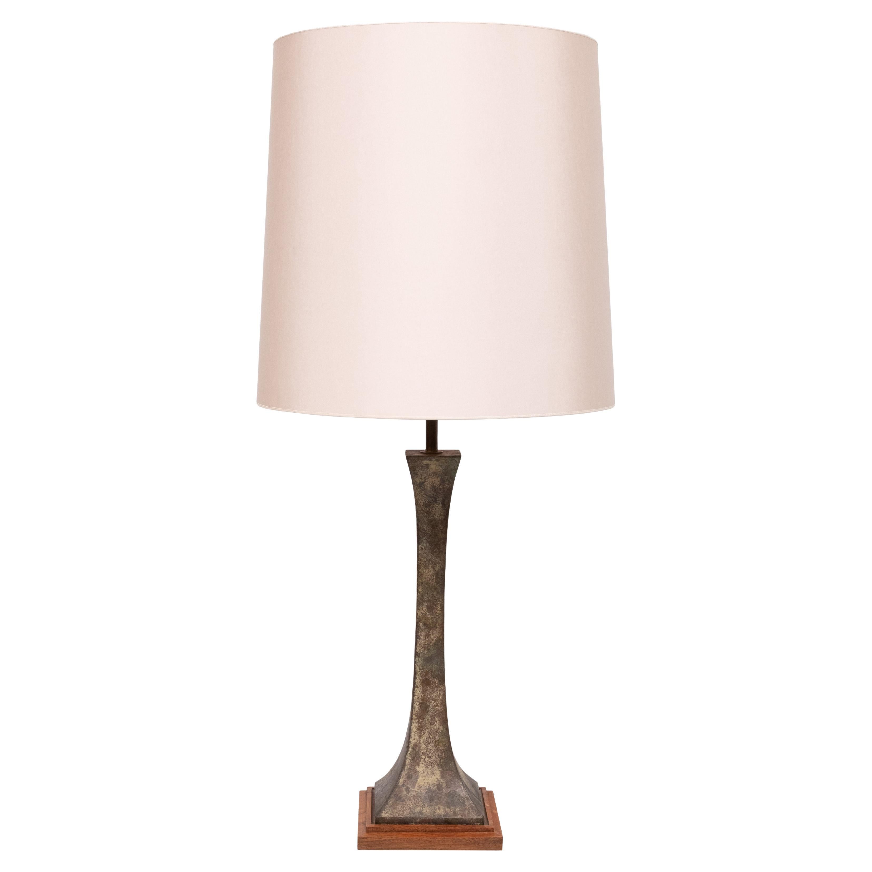 Stunning Stewart Ross James, Hansen Verdigris Bronze Table Lamp, circa 1960s For Sale