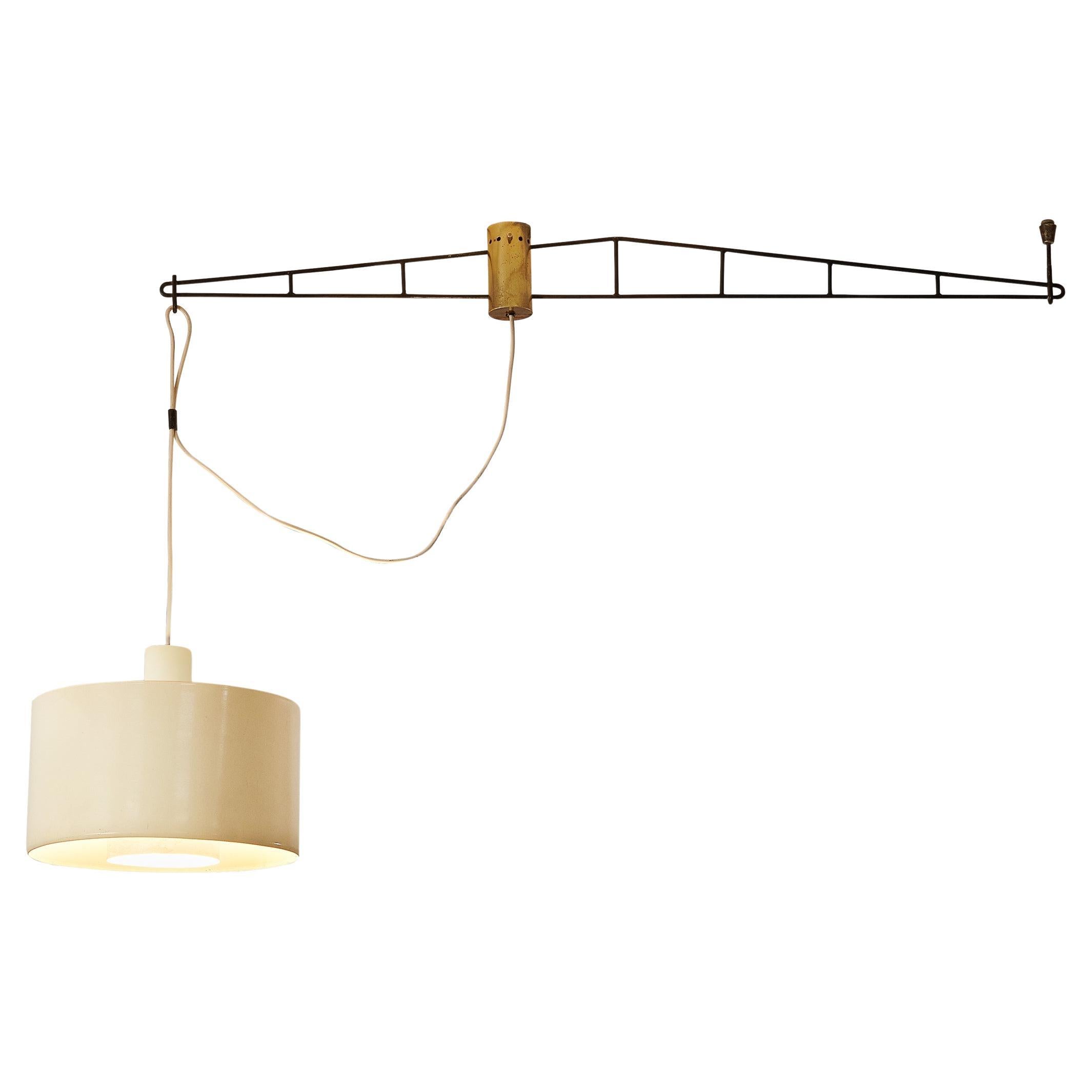 Stunning Stilnovo Chandelier in Metal and Brass  For Sale