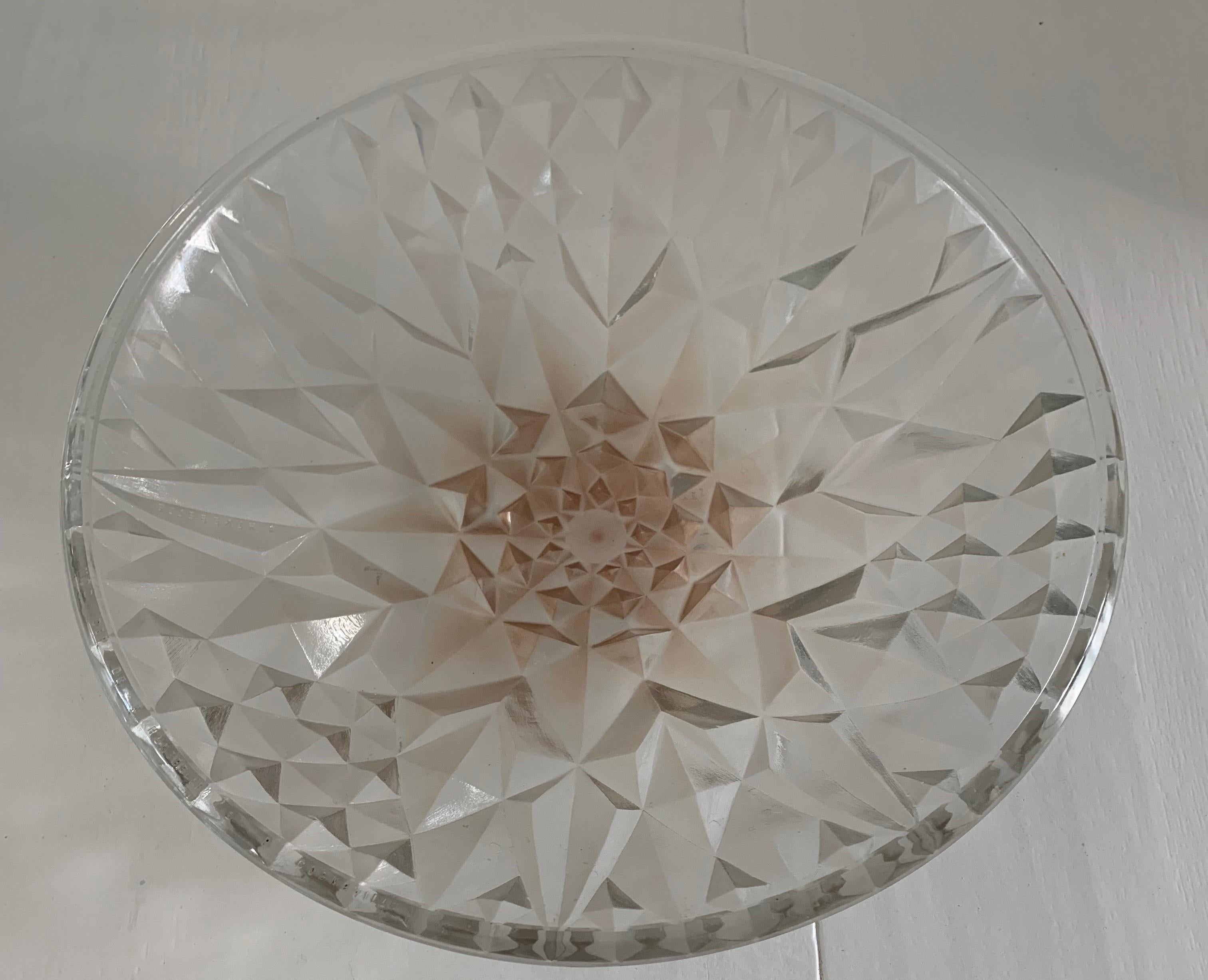Stunning and Stylish French Art Deco Geometric Shape Glass Bowl by A. Hunebelle For Sale 7