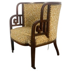 Stunning Stylized American Art Deco Vanity / Accent Chair, Manner of Hoffmann