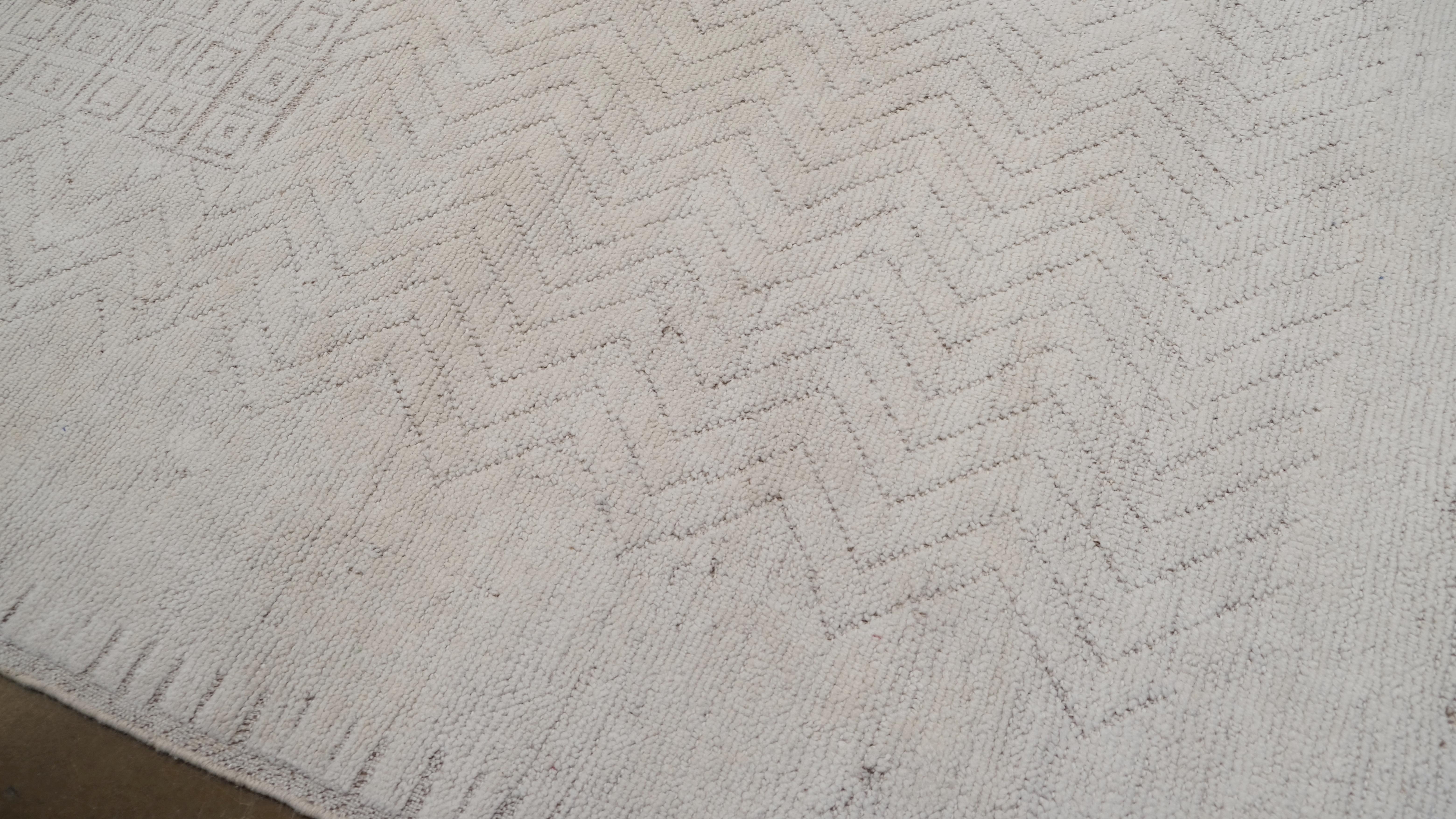 Atemberaubender, subtiler, geometrisch gemusterter Wollteppich 12'6''x15'1'' (Pakistanisch) im Angebot