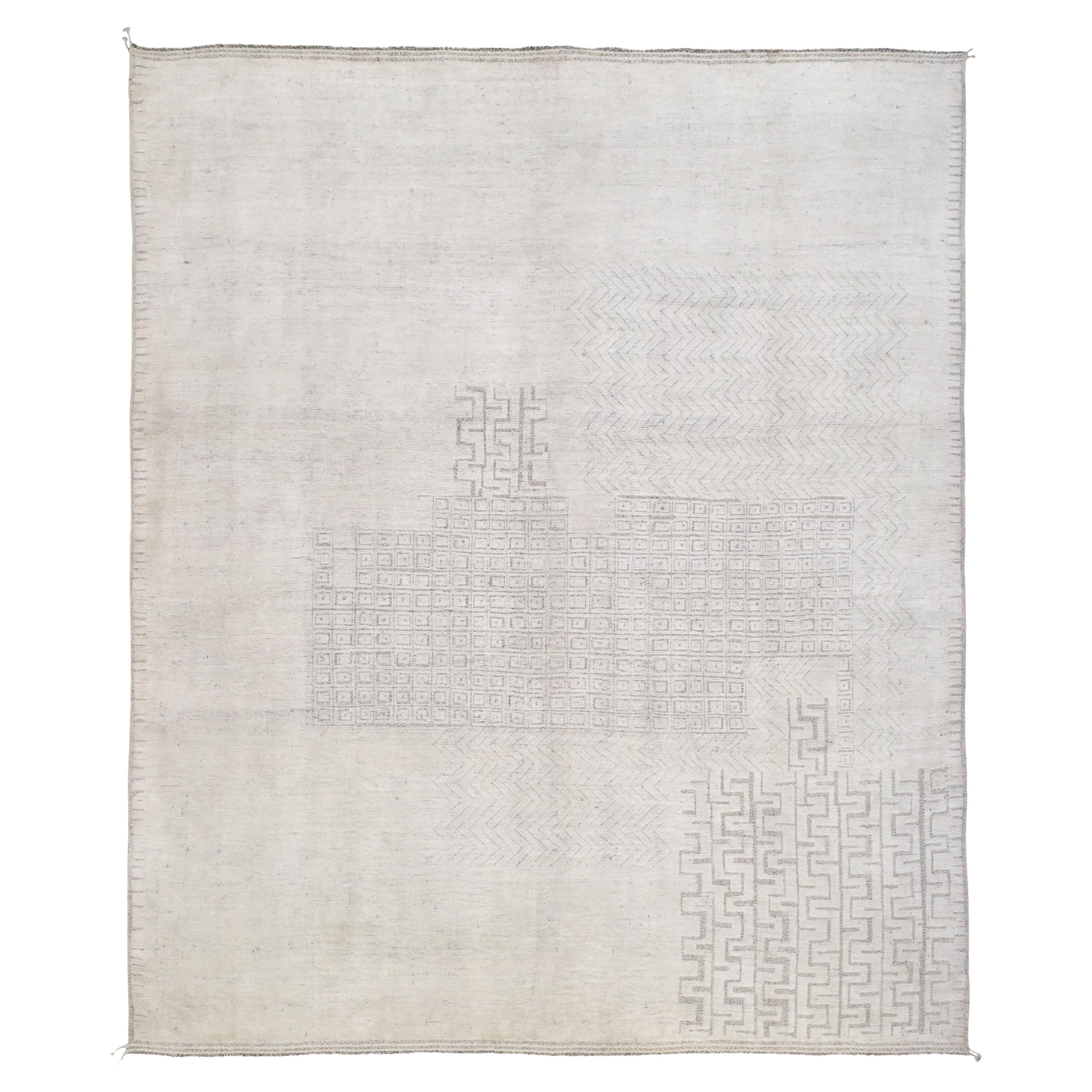 Stunning Subtle Geometric Patterned Wool Rug 12'6''x15'1''
