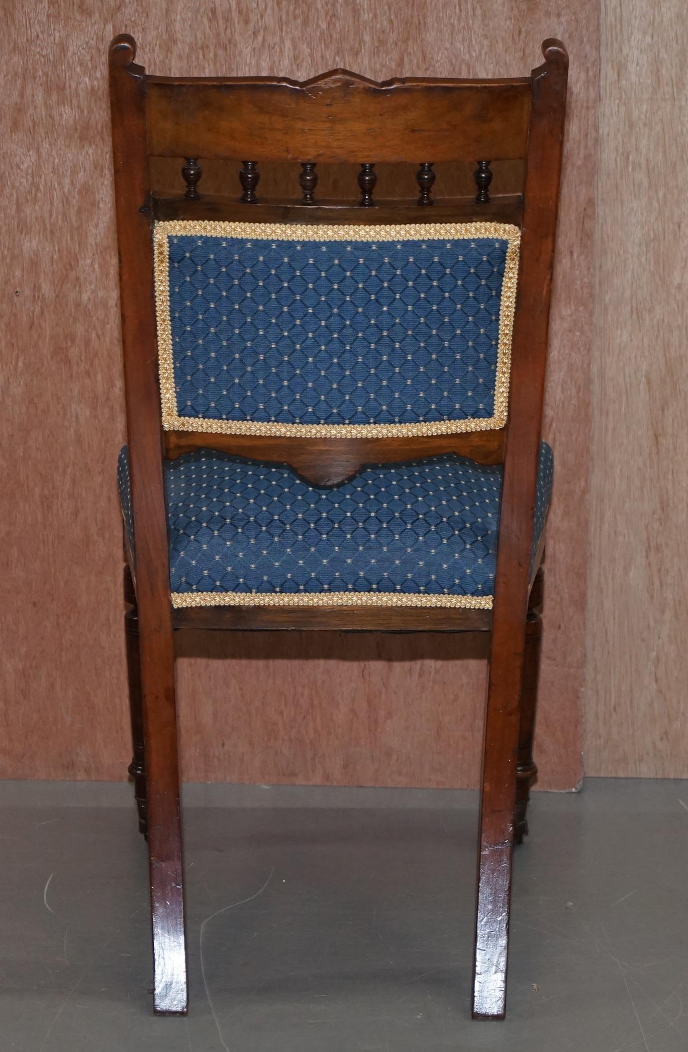 Stunning Suite of Original Solid Hardwood Victorian Maple & Co. Dining Chairs For Sale 3