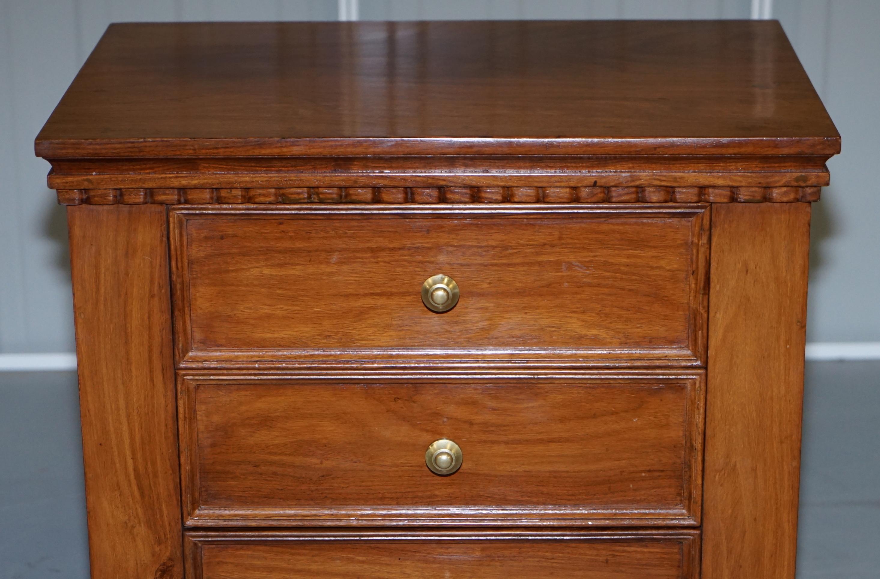 Stunning Suite of Panelled Hardwood Chests of Drawers Ornately Carved Bases For Sale 10