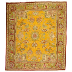 Stunning Sunny Yellow Antique Turkish Oushak Rug