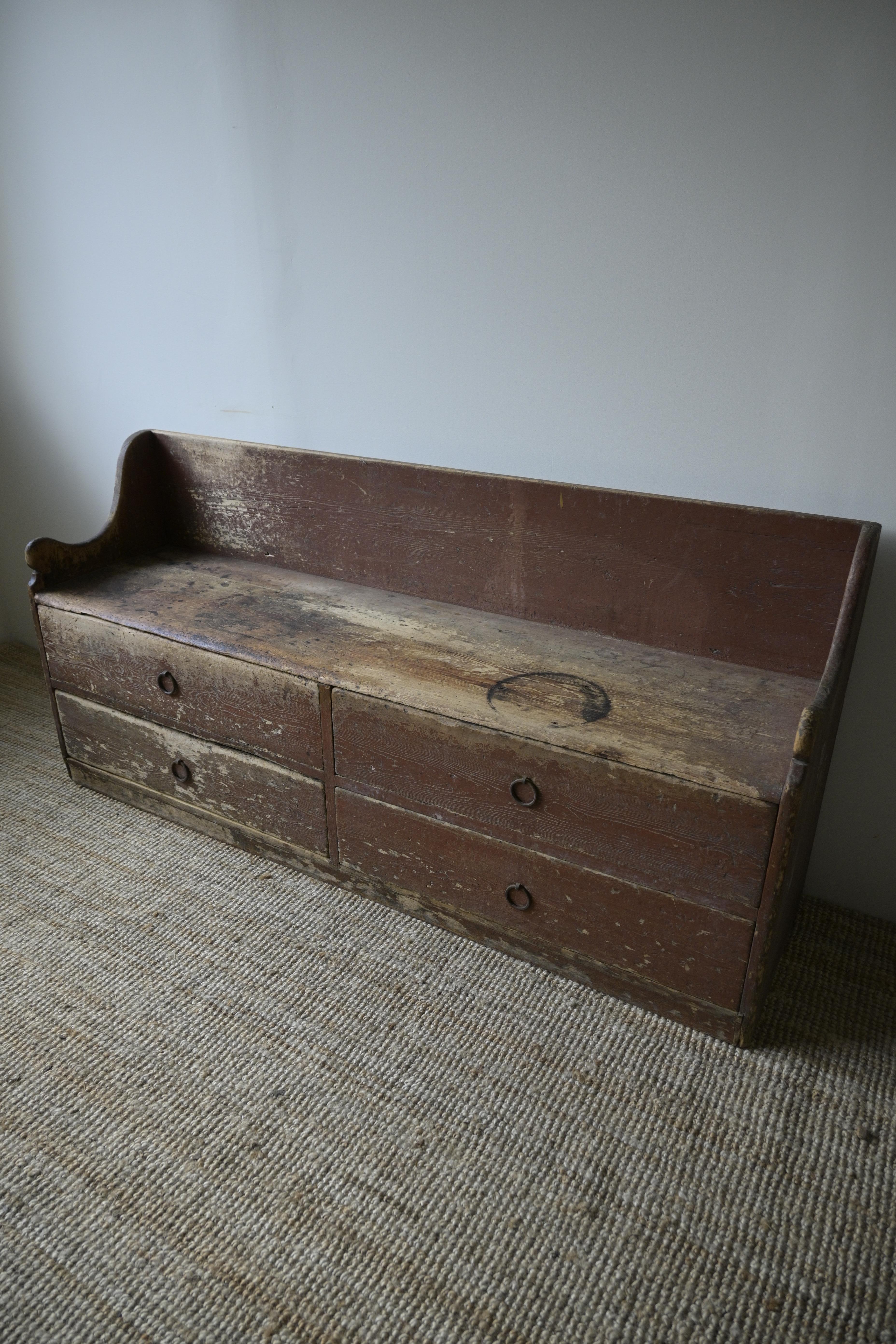 Superbe banc suédois primitif, vers 1850 ou avant en vente 6