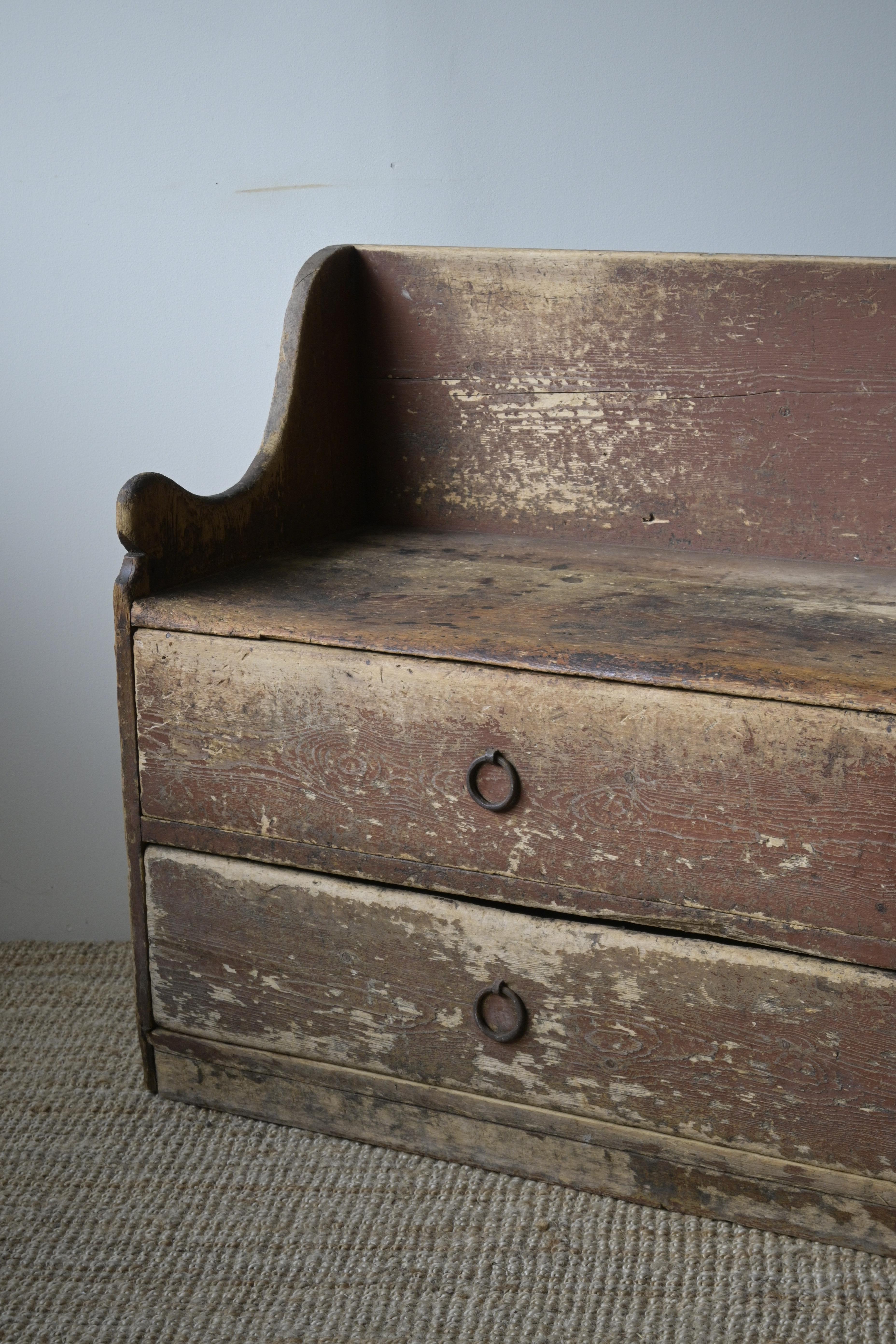 Superbe banc suédois primitif, vers 1850 ou avant en vente 1