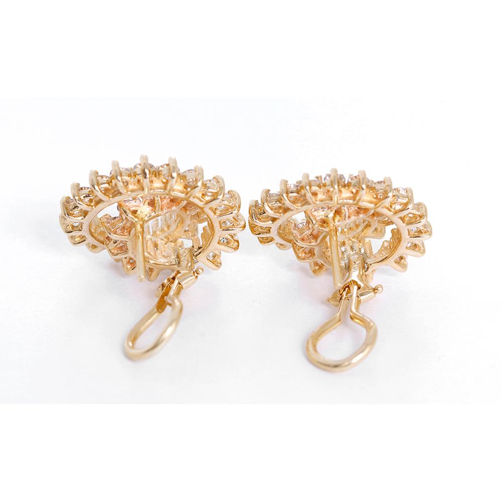 Stunning Swirl Diamond Gold Earrings 1