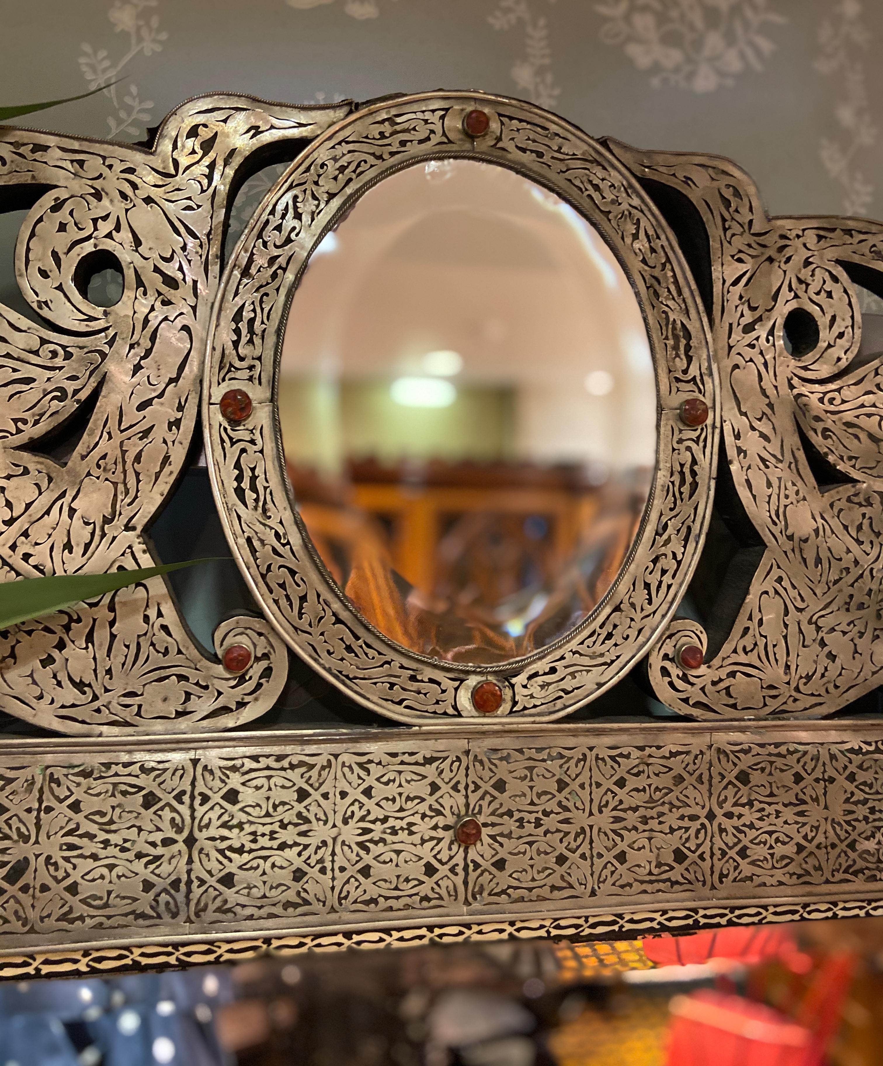 Stunning Syrian Damascus Ornate Full Length Mirror In Good Condition In Tetbury, GB