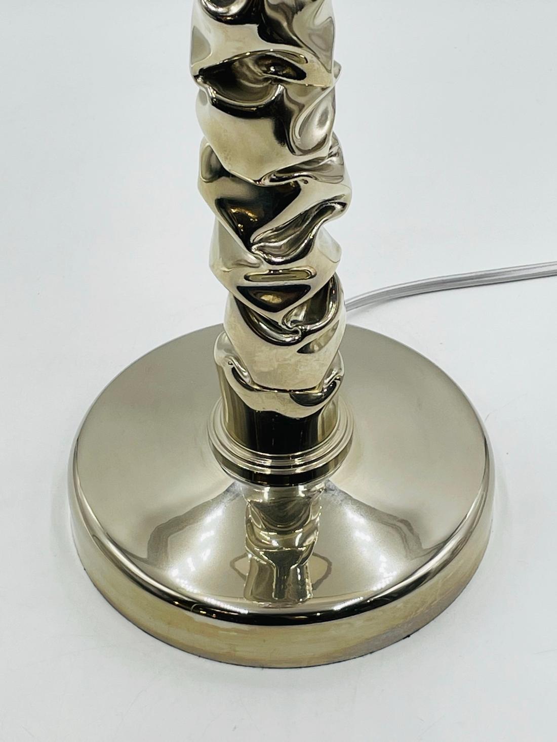 Plated Stunning Table Lamp in Polished Nickel, Made in England by Porta Romana For Sale