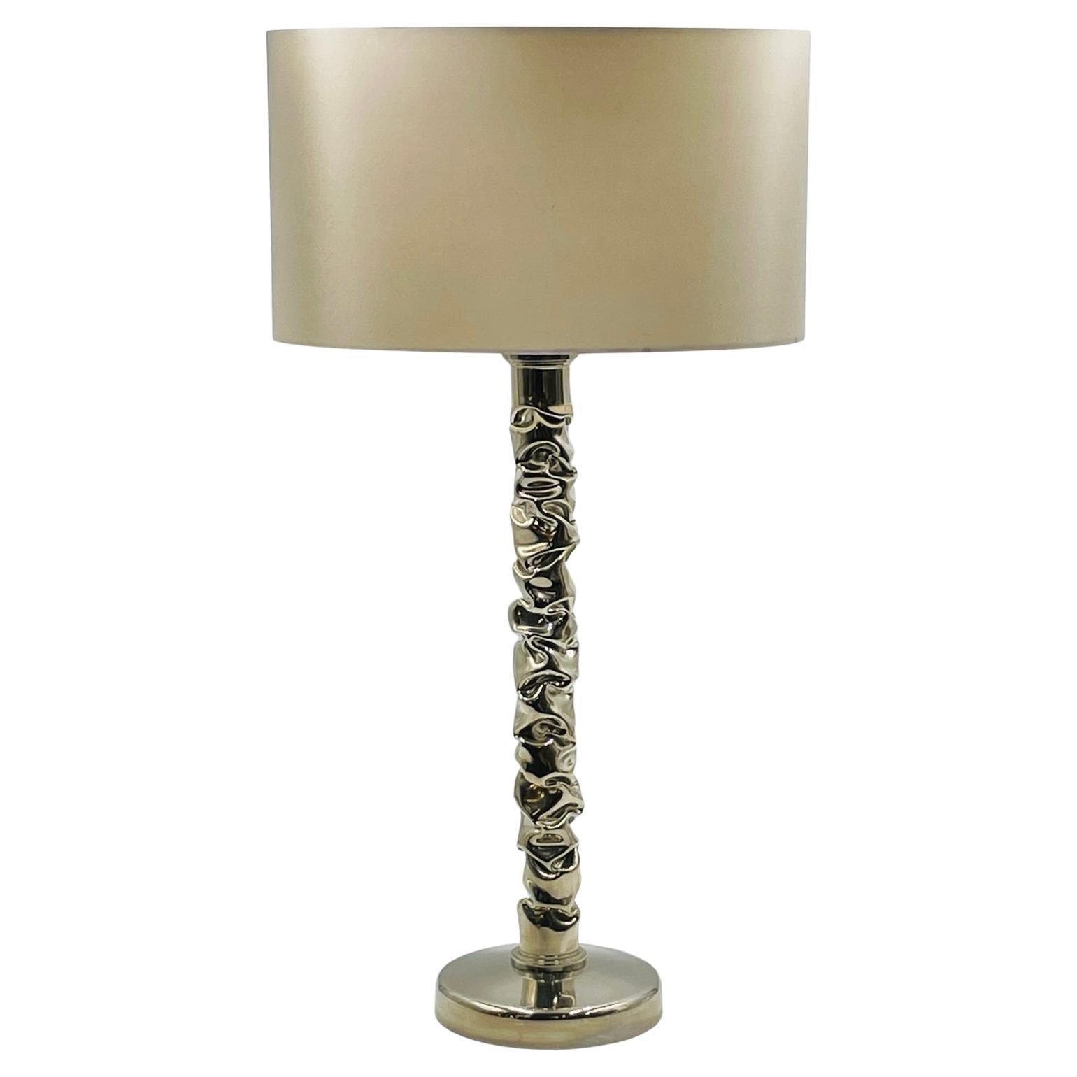 Stunning Table Lamp in Polished Nickel, Made in England by Porta Romana For Sale