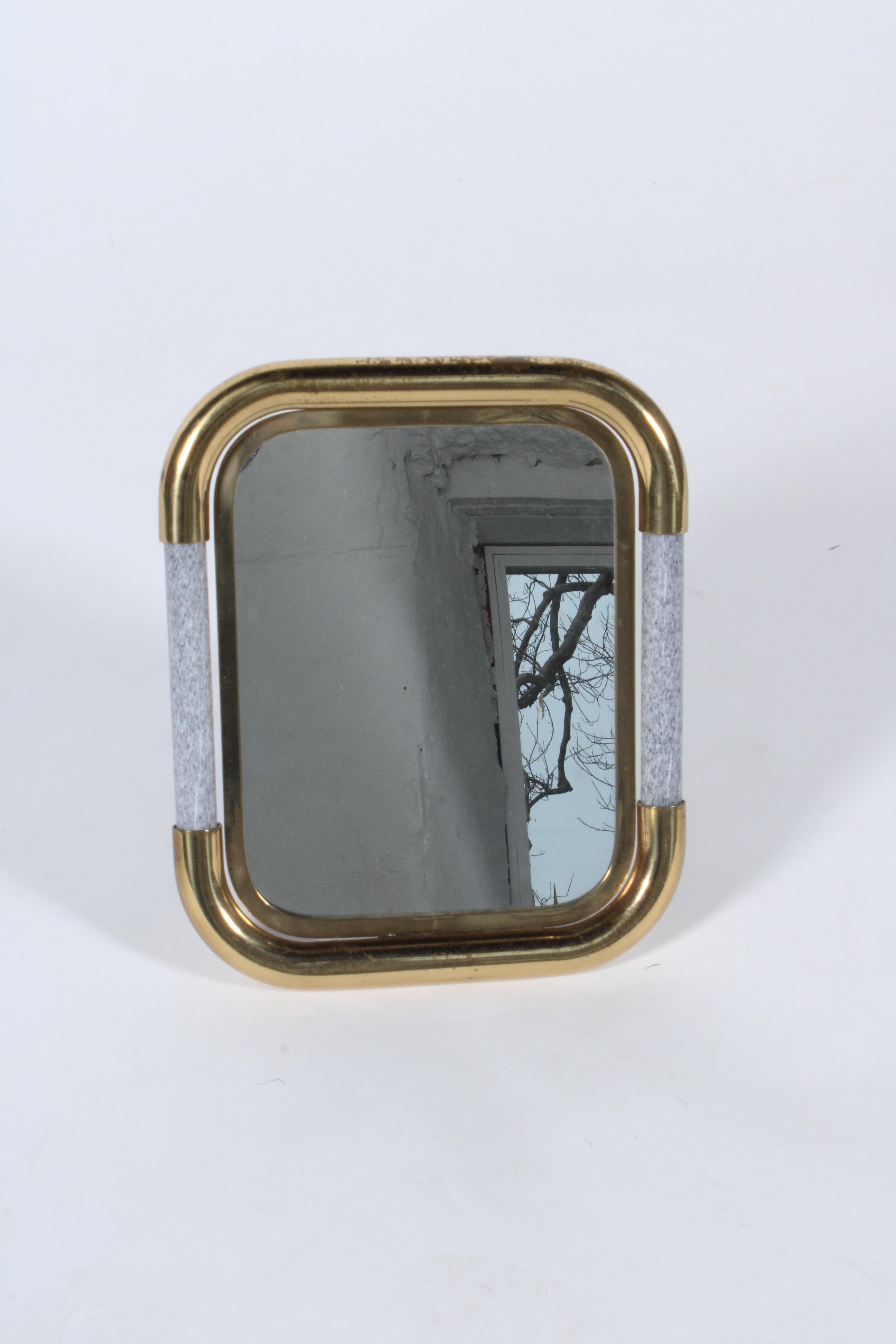 Stunning Table Top Mirror In Brass & Glass By Tommaso Barbi * Free WW Delivery In Good Condition For Sale In Portlaoise, IE