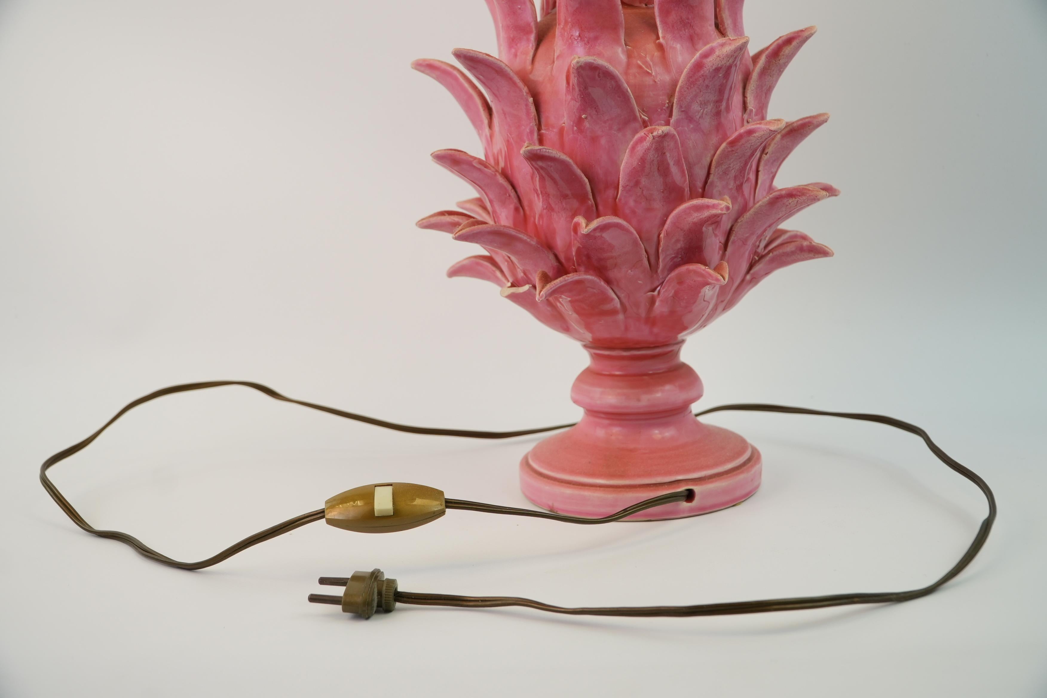 Superbe lampe rose de Jean Roger Bon état - En vente à NICE, FR