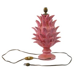 Splendida lampada alta in ceramica rosa di Jean Roger