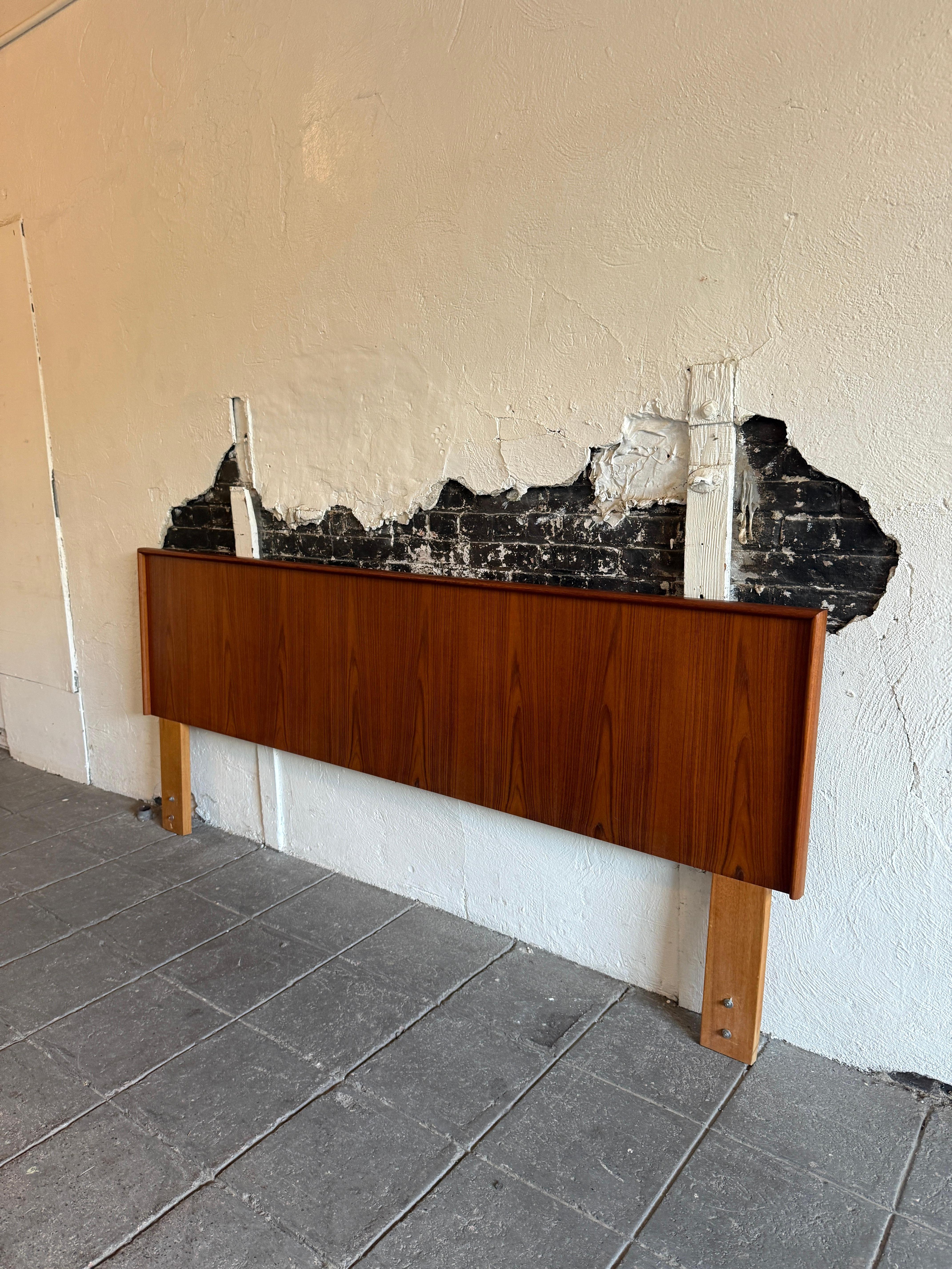 Mid-Century Modern Stunning Teak Danish Mid Century Modern King Headboard made in Denmark For Sale