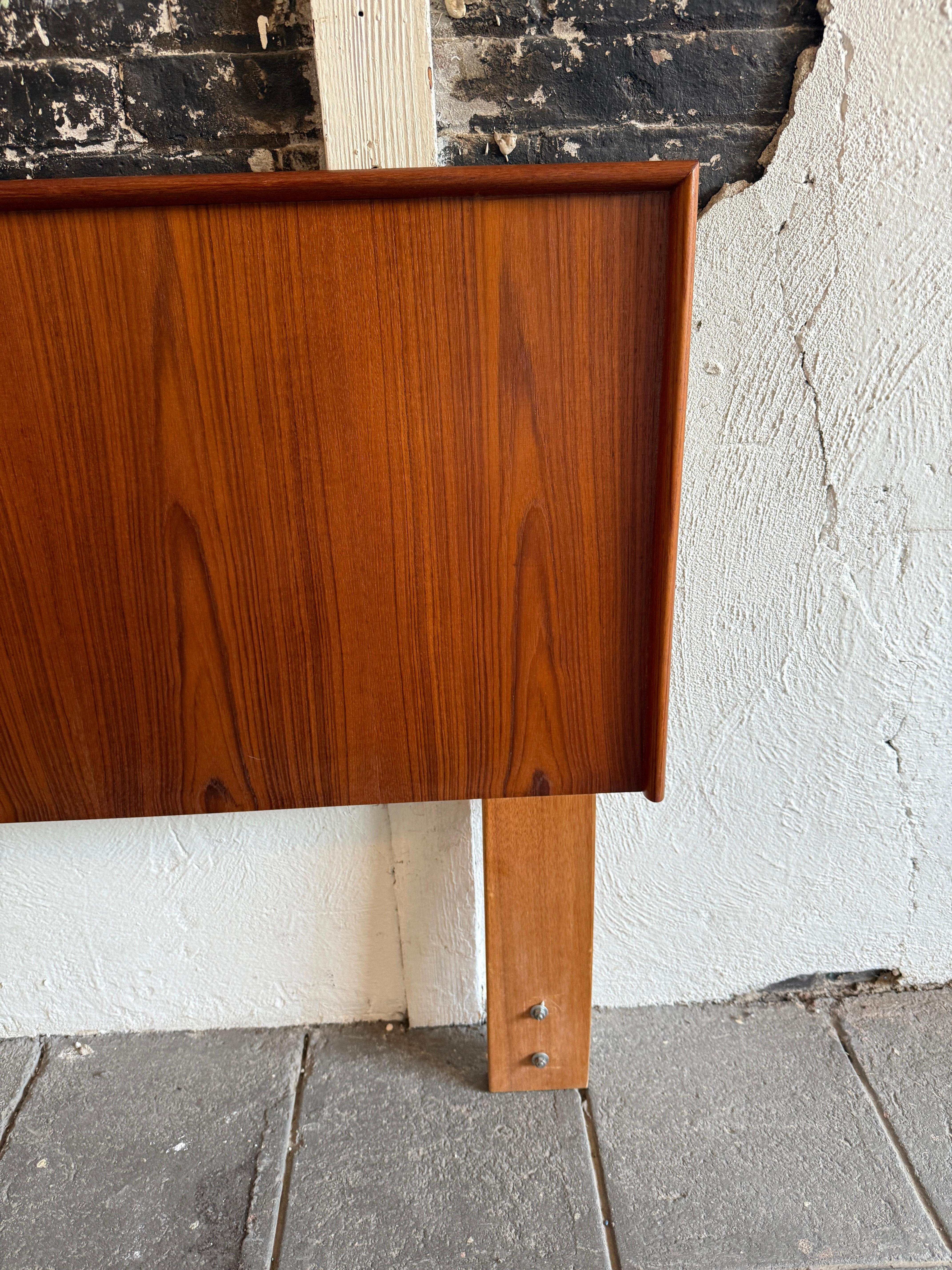 Woodwork Stunning Teak Danish Mid Century Modern King Headboard made in Denmark For Sale