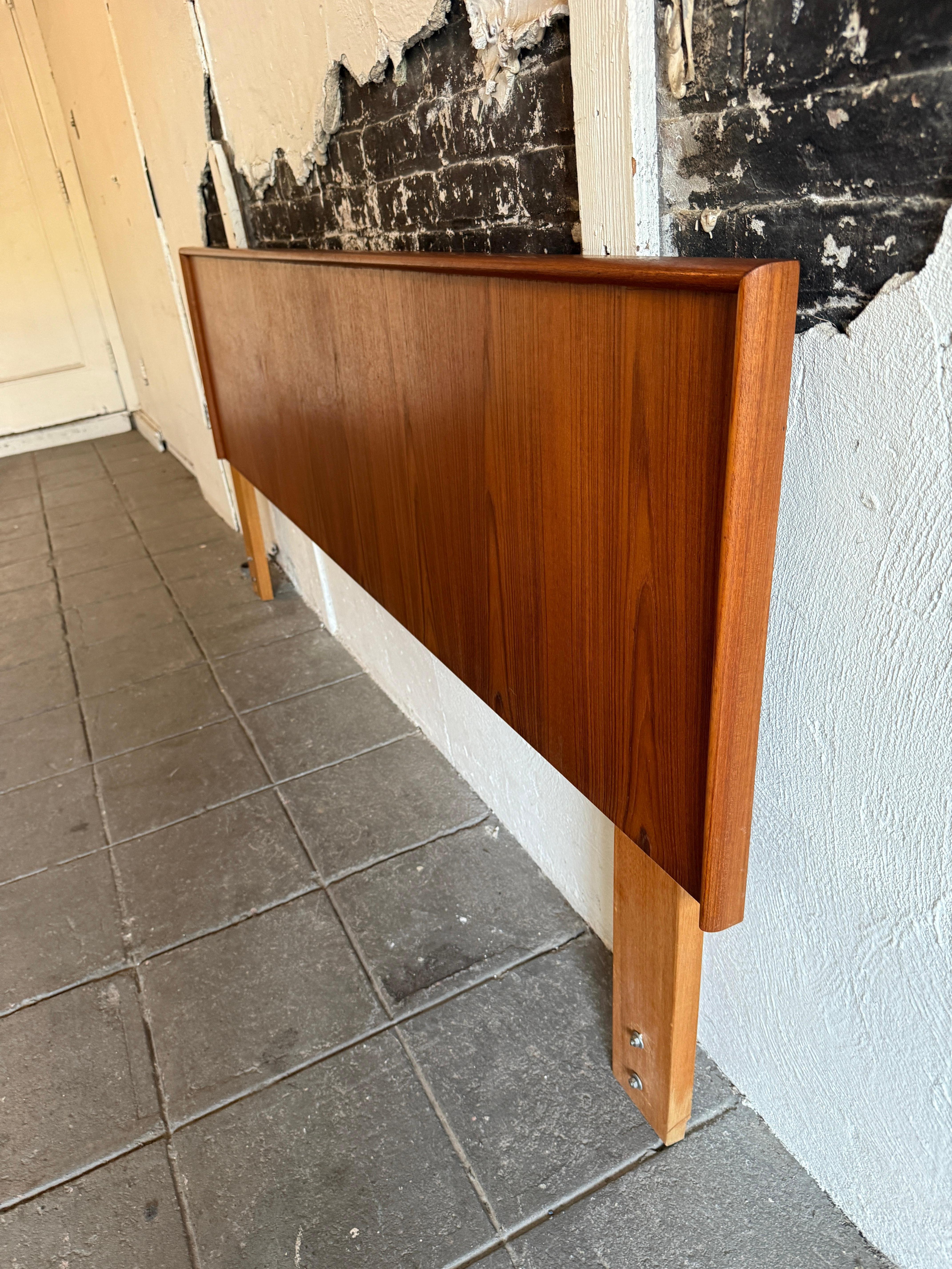 20th Century Stunning Teak Danish Mid Century Modern King Headboard made in Denmark For Sale