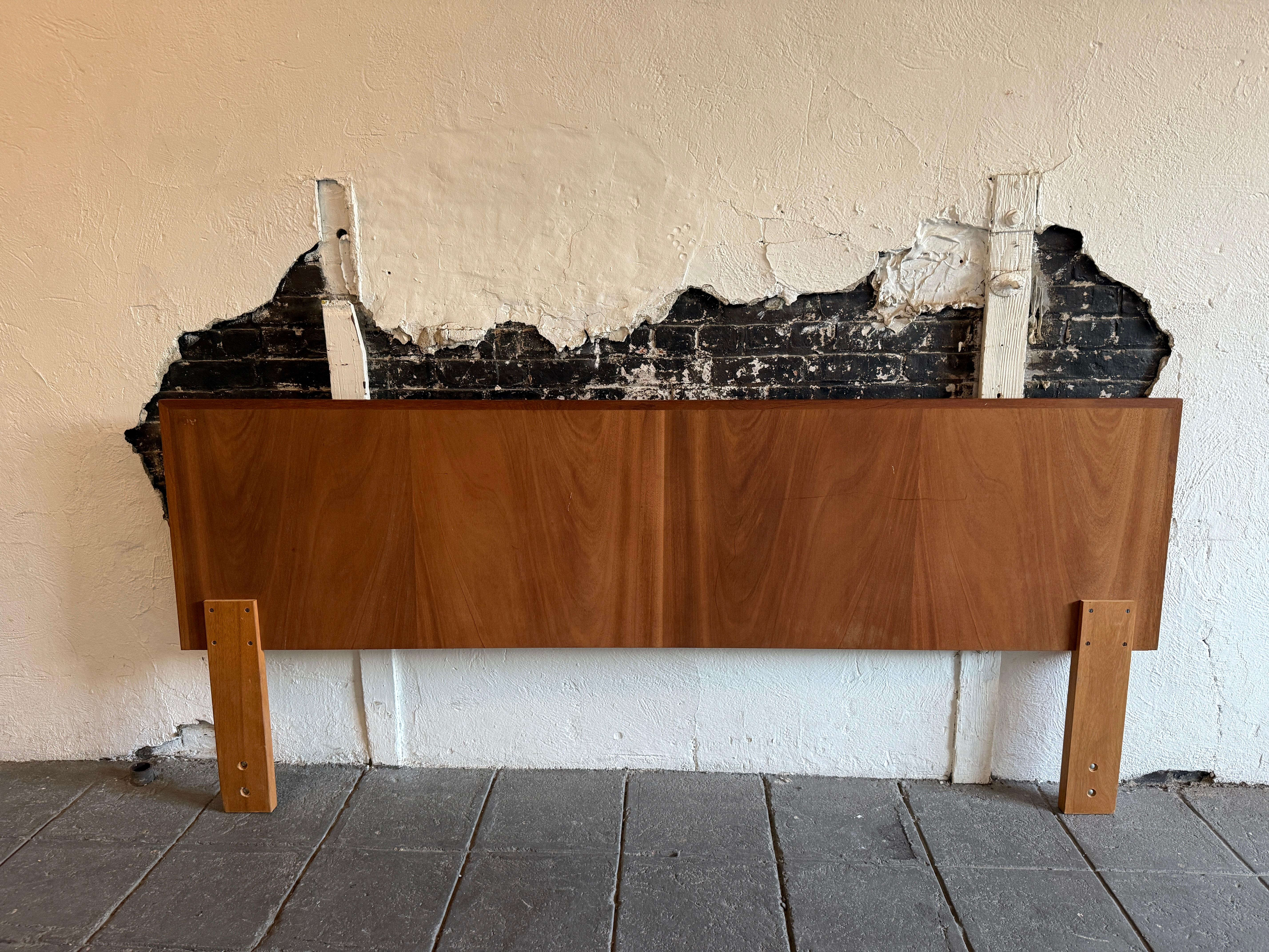Stunning Teak Danish Mid Century Modern King Headboard made in Denmark For Sale 1