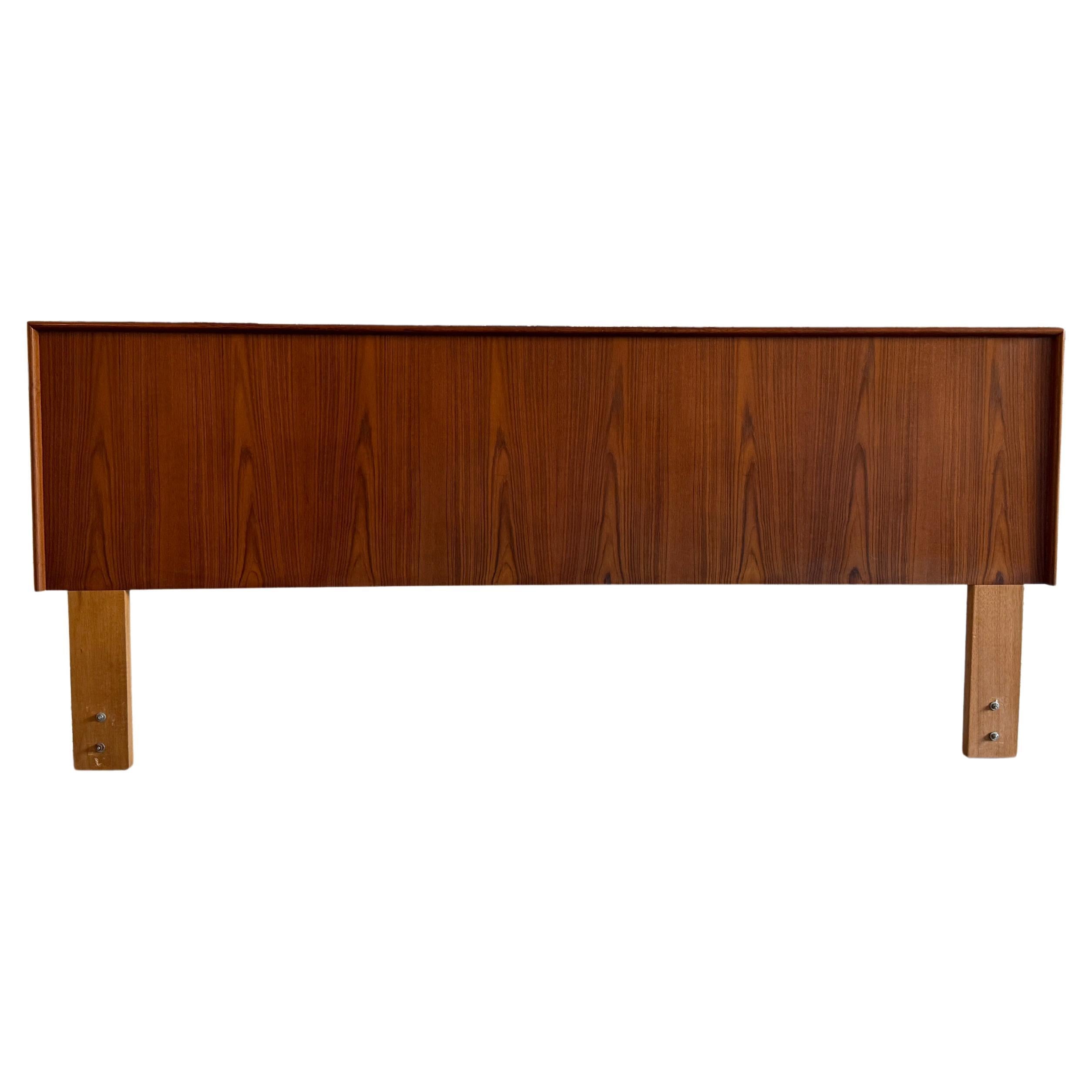 Stunning Teak Danish Mid Century Modern King Headboard made in Denmark For Sale