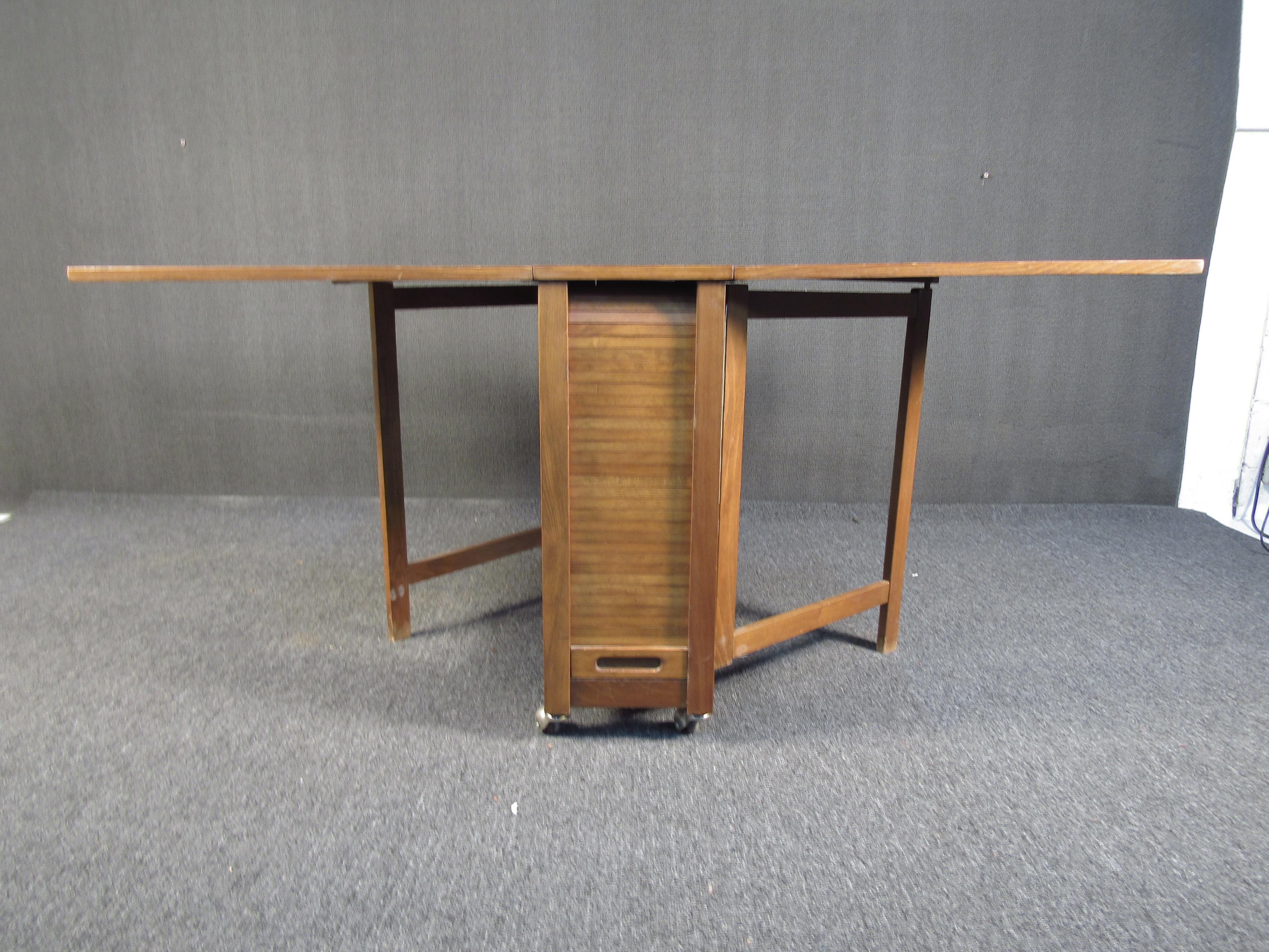 Stunning Teak Midcentury Drop Leaf Table with Chairs 3