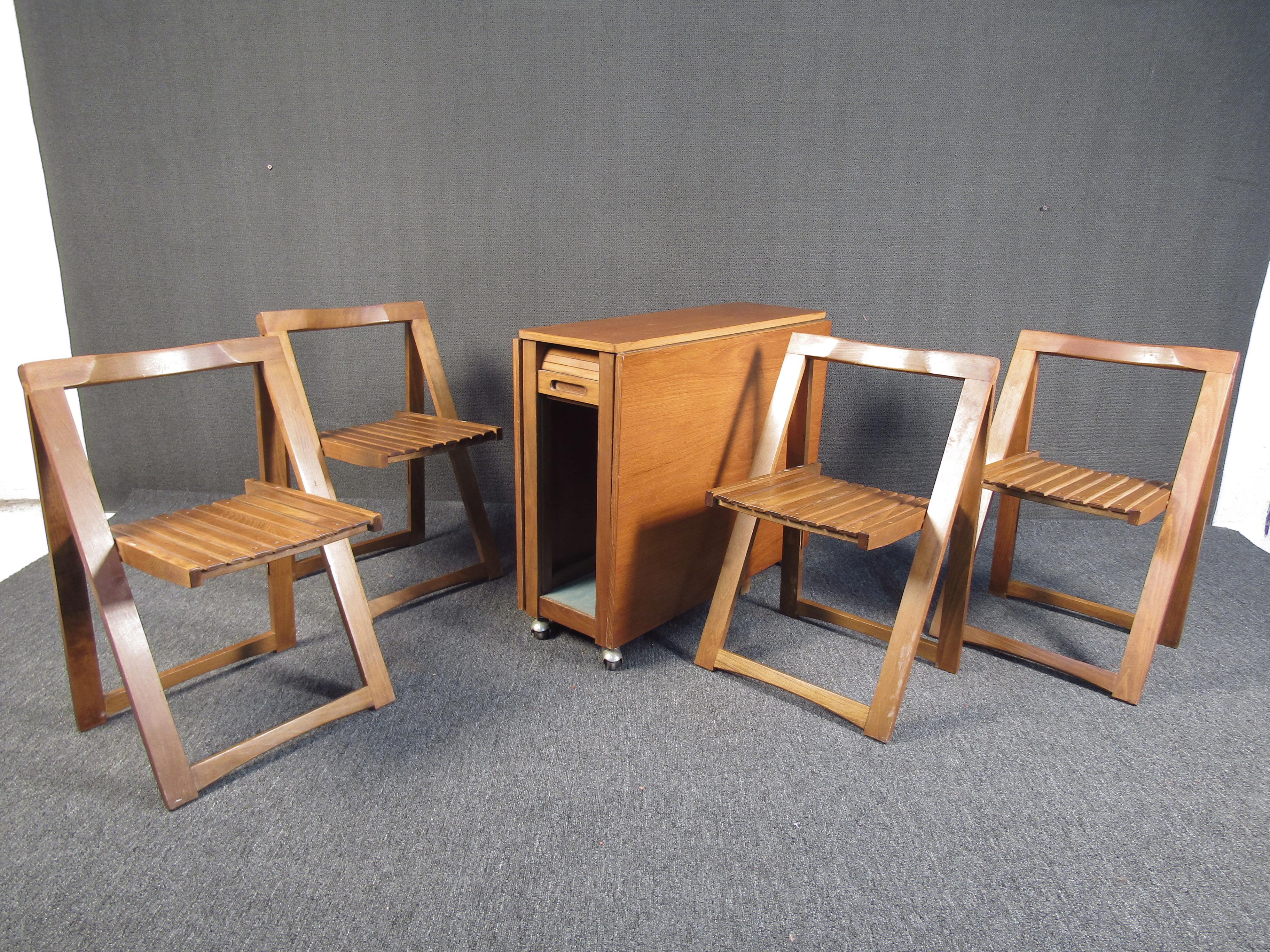 drop leaf teak table vintage