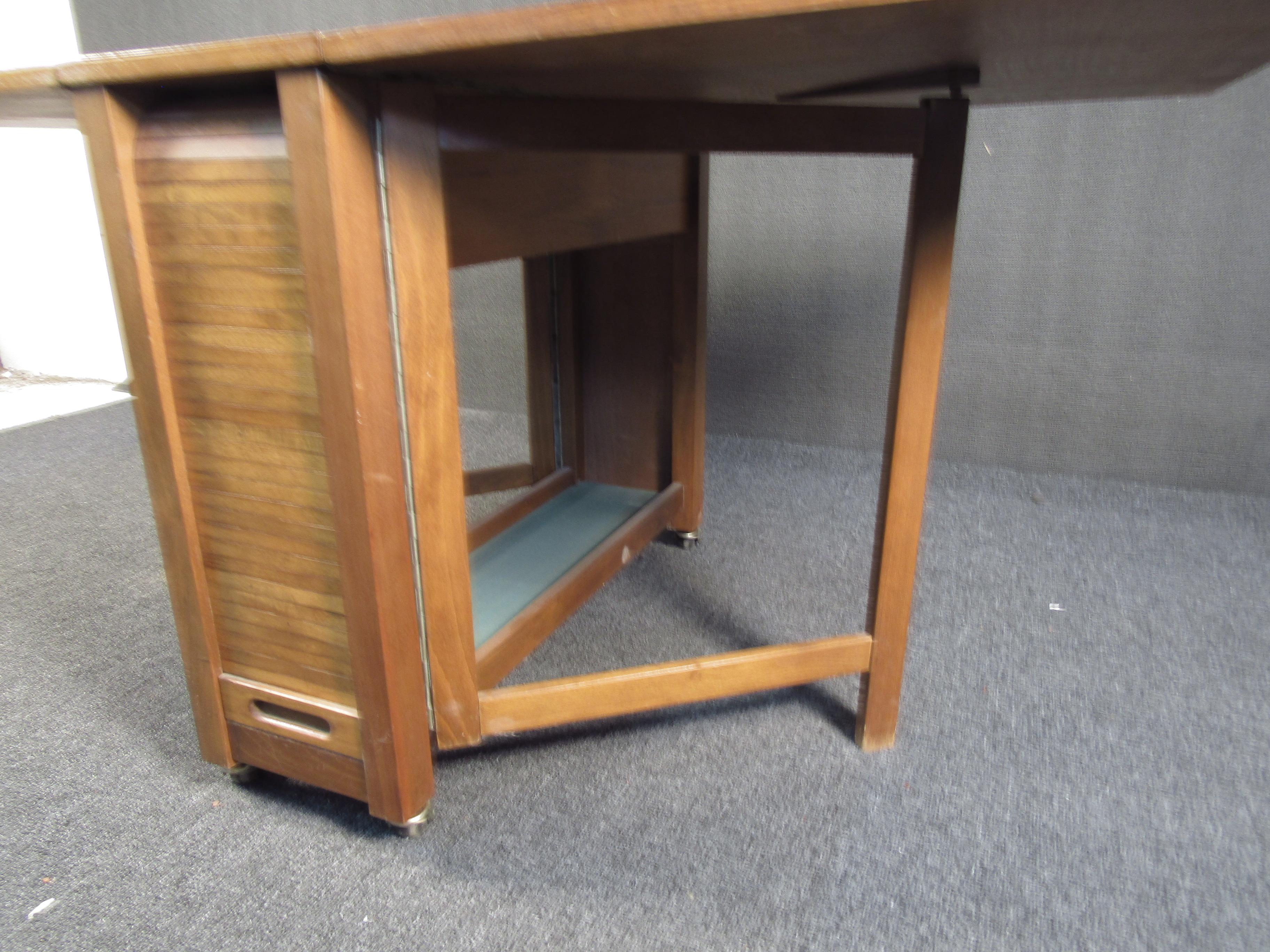 Stunning Teak Midcentury Drop-Leaf Table with Chairs 3