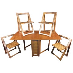 Vintage Stunning Teak Midcentury Drop-Leaf Table with Chairs