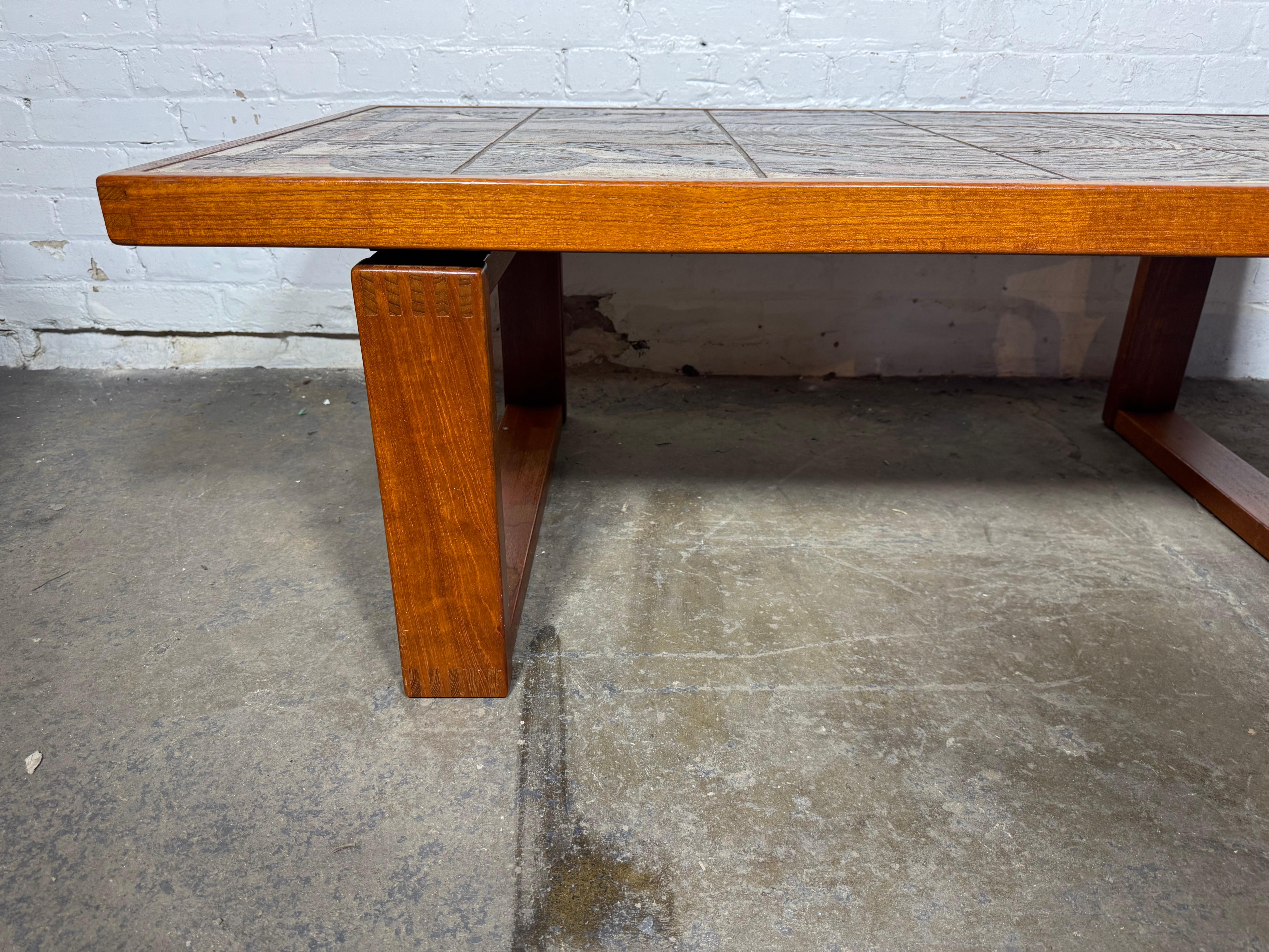 Stunning Teak & Tile Coffee / Cocktail Table by Ox-Art -Trioh c.1978 / Denmark For Sale 3